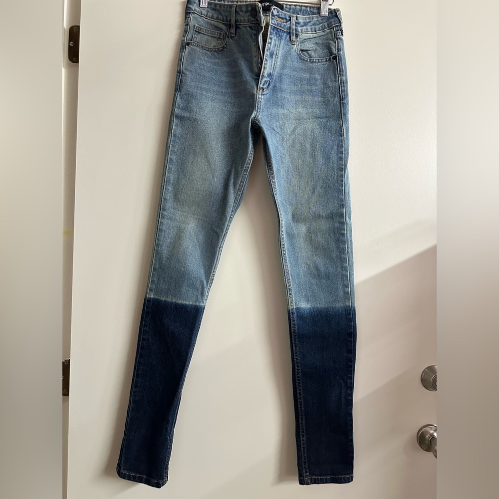 Nasty Gal Light and Dark Blue Denim Jeans